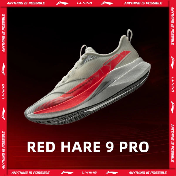 Tênis de corrida feminino Li-Ning RED HARE 9 PRO BOOM FIBER, refletivo, leve, para treinamento esportivo, ARPW002