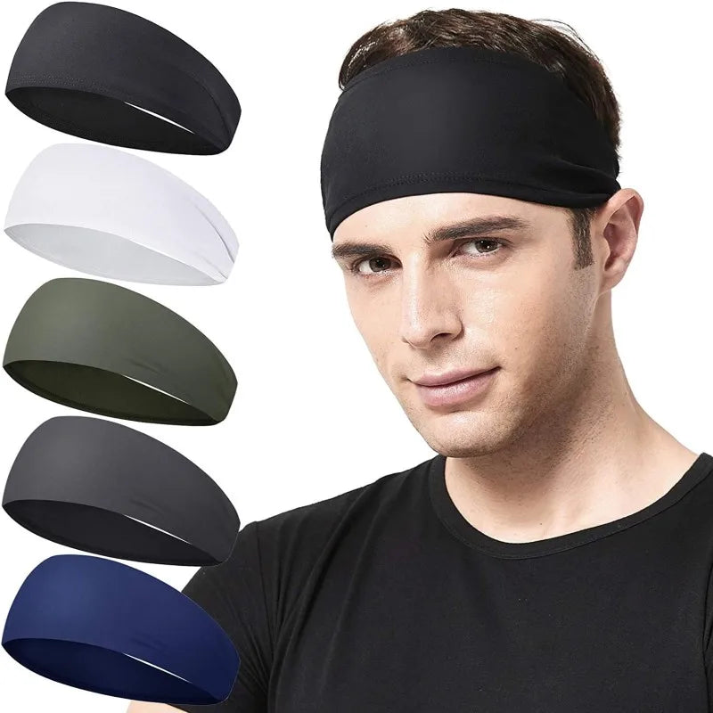 Masculino feminino esportes bandana sweatband estiramento elástico ginásio de fitness correndo yoga headwrap respirável de secagem rápida absorvente faixas de cabelo