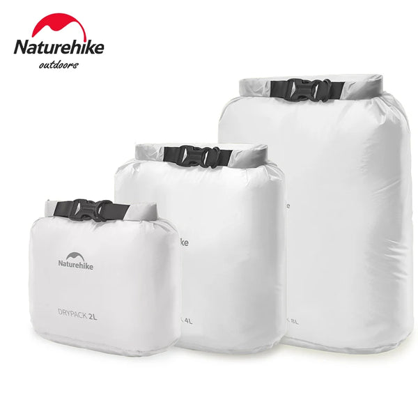 Naturehike bolsa de compressão 2l/4l/8l, bolsa seca à prova d'água para natação, bolsa seca pequena e leve para caiaque, pesca, rafting
