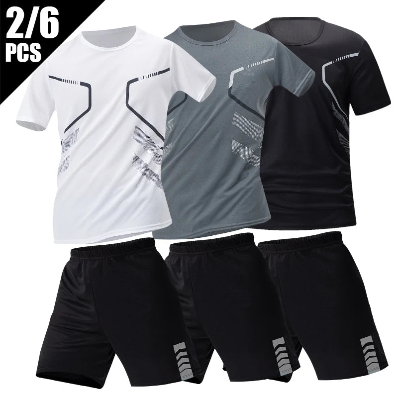 2 peças de calçado europeu e americano homem conjunto de calças curtas homem camiseta casual homem conjunto de futebol
