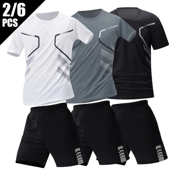 2 peças de calçado europeu e americano homem conjunto de calças curtas homem camiseta casual homem conjunto de futebol