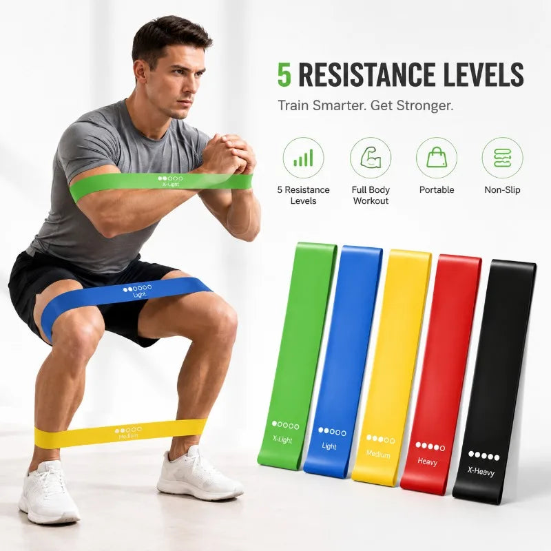 Conjunto de Faixas de Resistência para Equipamentos de Academia em Casa, Bandas Elásticas para Treinamento de Força e Agilidade, Equipamento Prático para Treino de Boxe