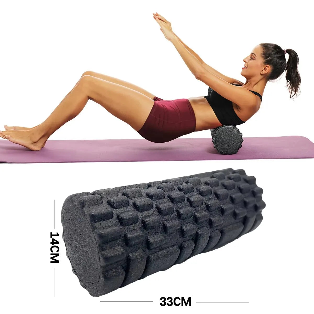 30/33cm rolo de espuma de fitness yoga rolo de massagem epp pilates espuma corpo rolo de massagem muscular exercícios de terapia ginásio exercício em casa